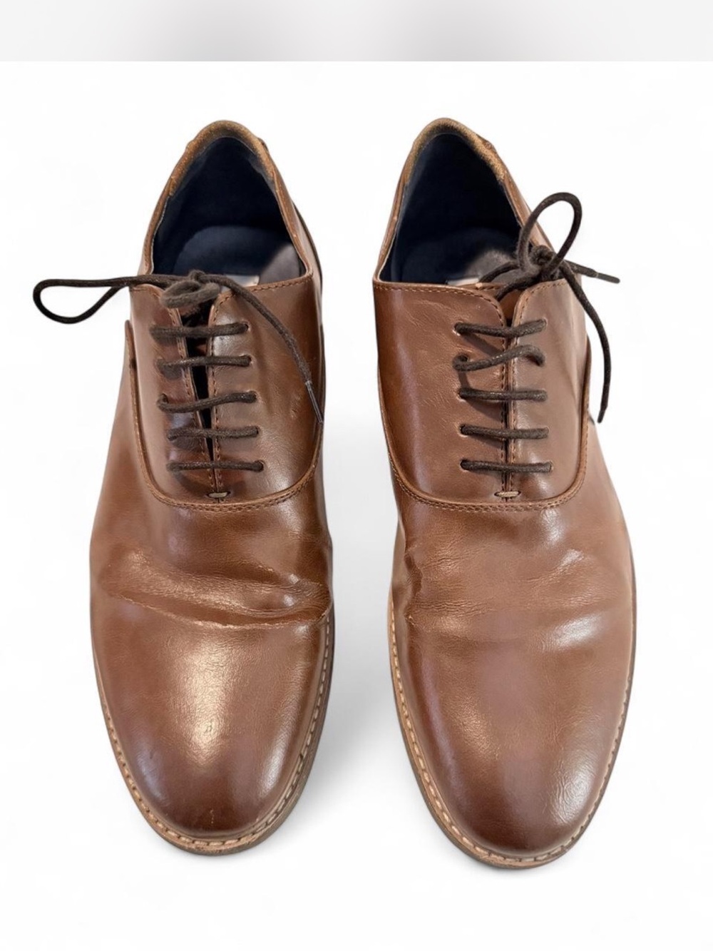 Steve Madden Brown Leather Derby Lace-Up Shoes